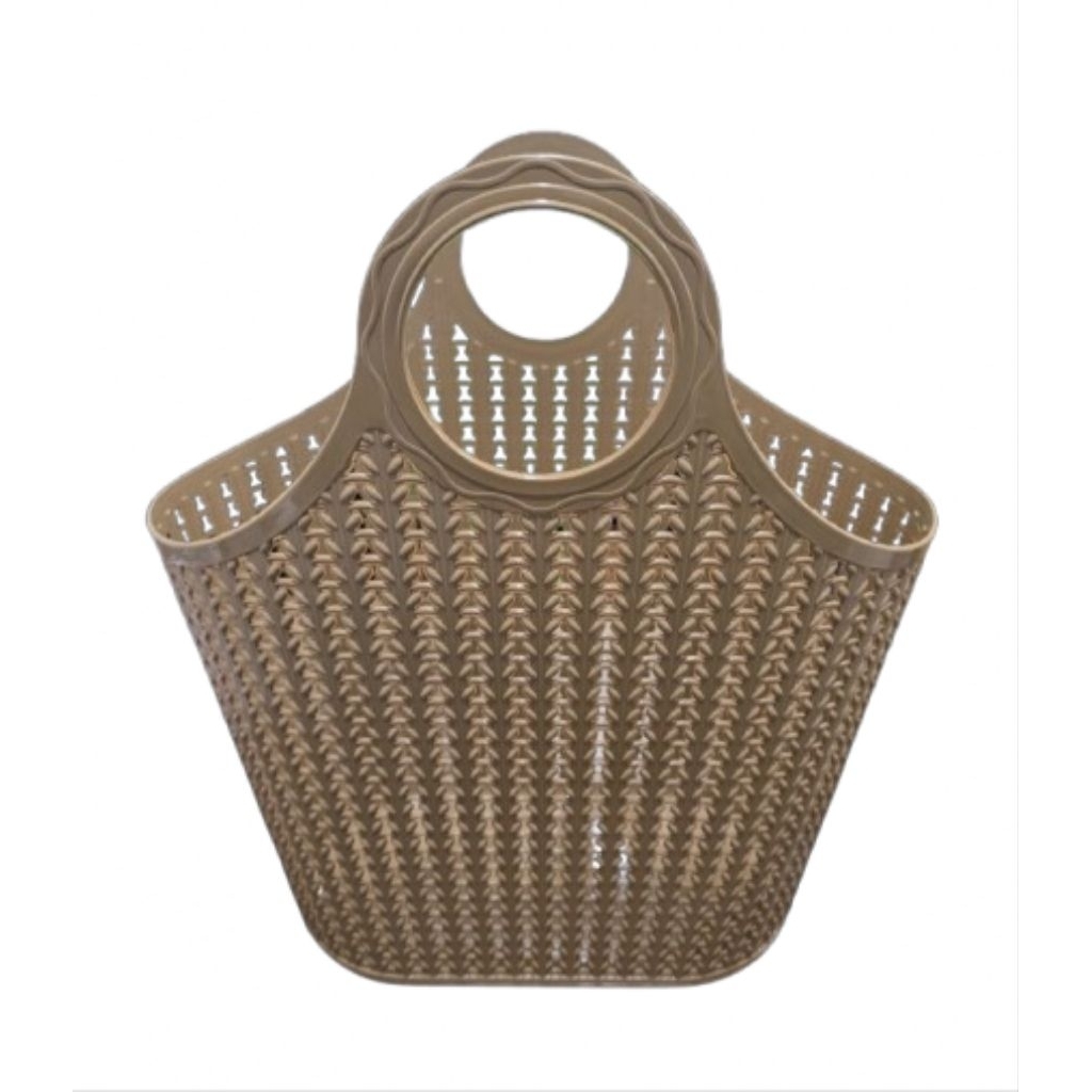 Paket 6pcs Keranjang Pasar Shanghai Melody Latte/Keranjang rotan coklat Melody