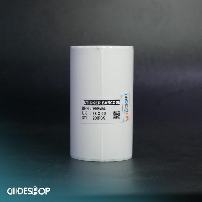 1 Slop Stiker Label Thermal 76x50 mm Codeshop Premium 1 Line 76x50mm Coreless Isi 200 Pcs