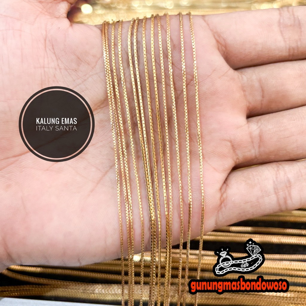 Kalung emas dewasa italy santa kadar 420 9k