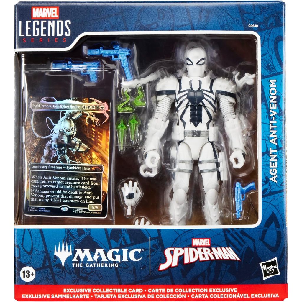 Spider-Man Marvel Legends Series Magic: The Gathering Agent Anti-Venom, 6-Inch Action Figure Toy