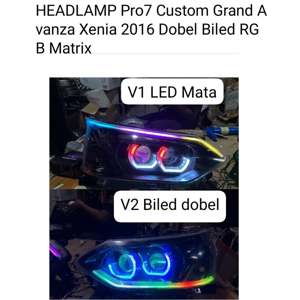 HEADLAMP Pro7 Custom Grand Avanza Xenia 2016 Dobel Biled RGB Matrix