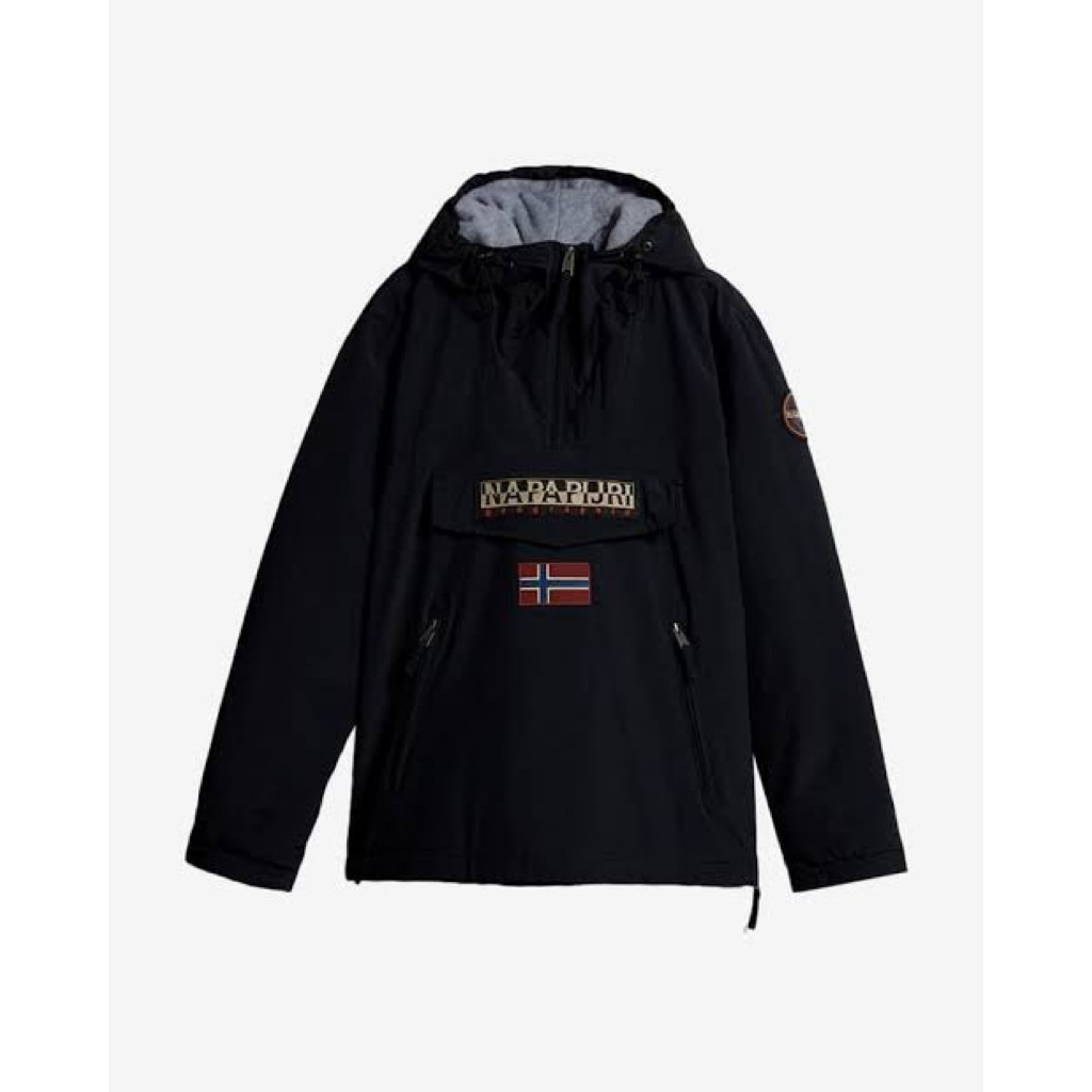 Napapijri Rainforest Pocket 2 Hitam Original Size XS New - Jacket Hoodie Rain Forest Black Kondisi B