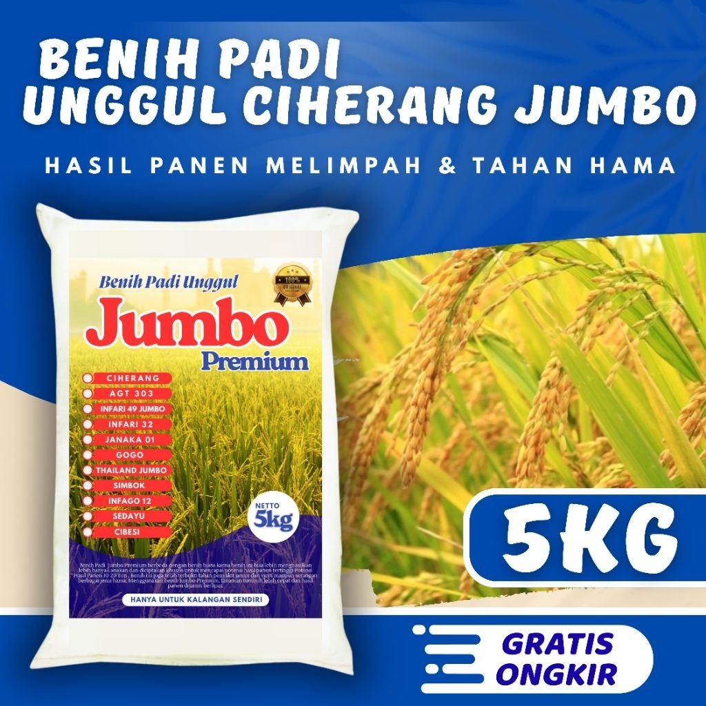 Bibit Padi Ciherang Jumbo 5kg