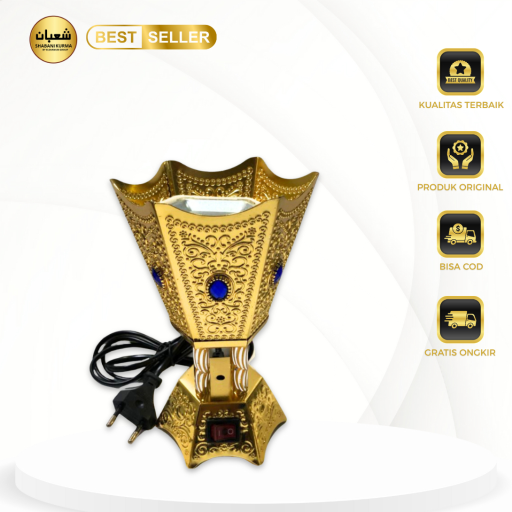 Prapeen Elektrik/Tempat pemabakaran bukhur elektrik/Tempat arang bukhur elektrik Shabani kurma