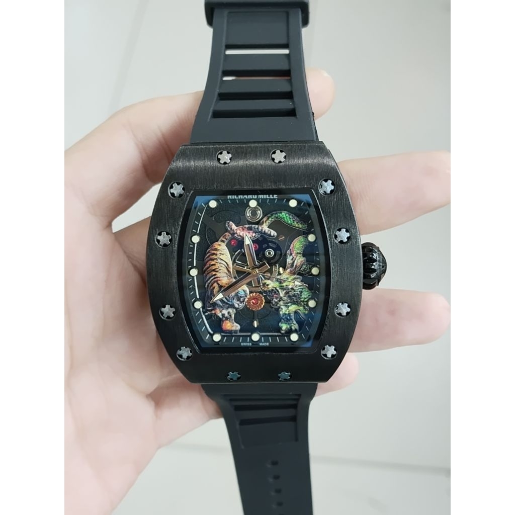 Jam tangan Pria R. m keren Tiger Jam tangan Motif Dragon Terbaru