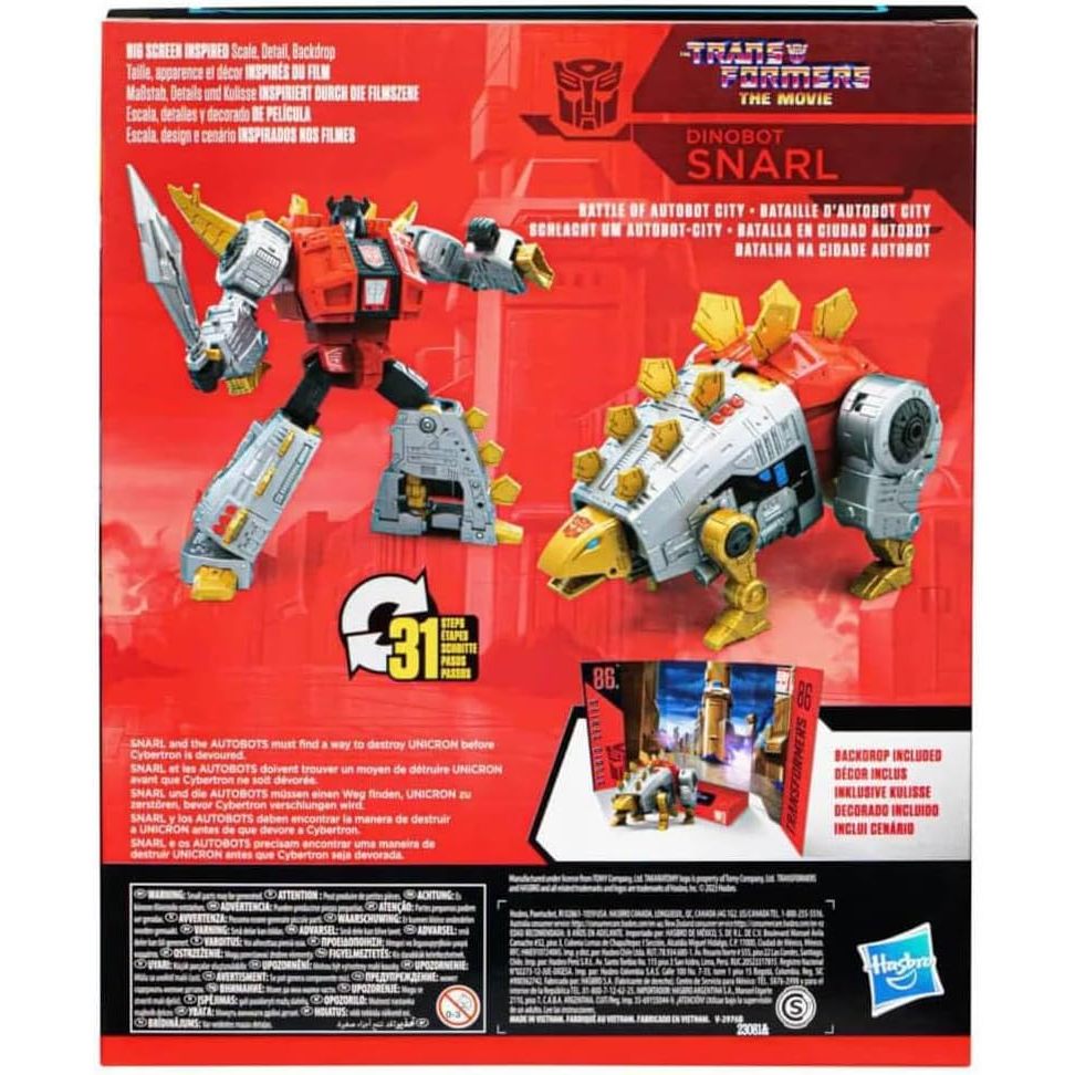 Transformers Toys Studio Series Leader Class 86-19 Dinobot Snarl Toy, 8.5-inch