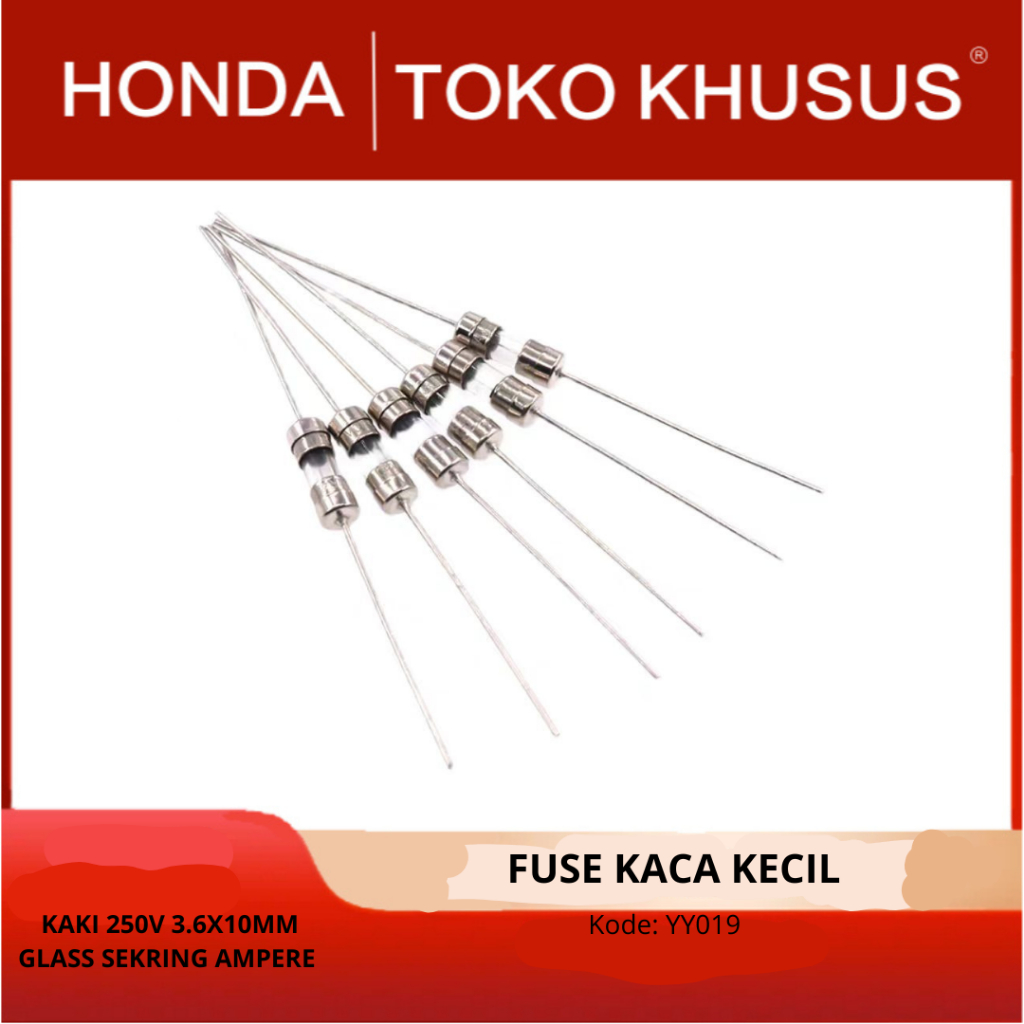 10pcs Fuse Kaca kecil kaki 250V 3.6x10mm Glass Sekring Ampere