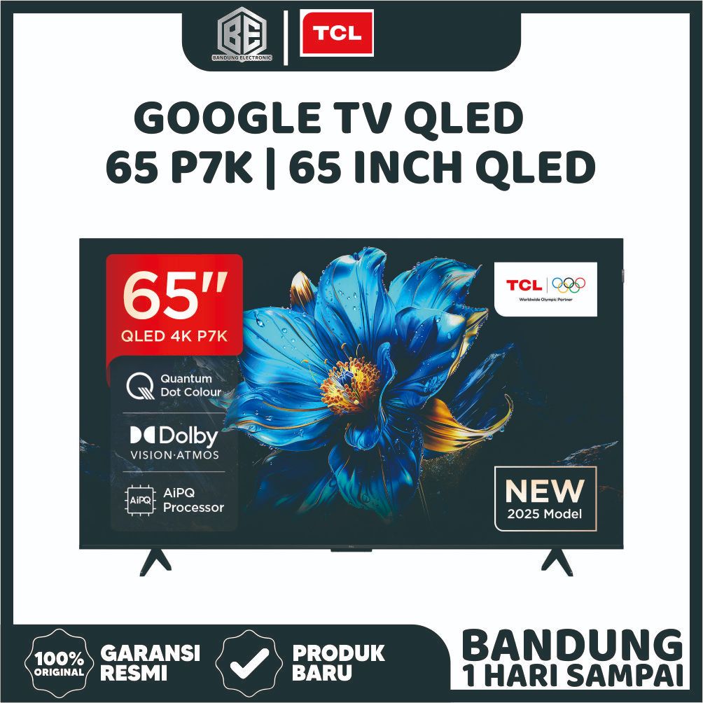 TV LED TCL 65P7K 65" LAYAR QLED GOOGLE TV