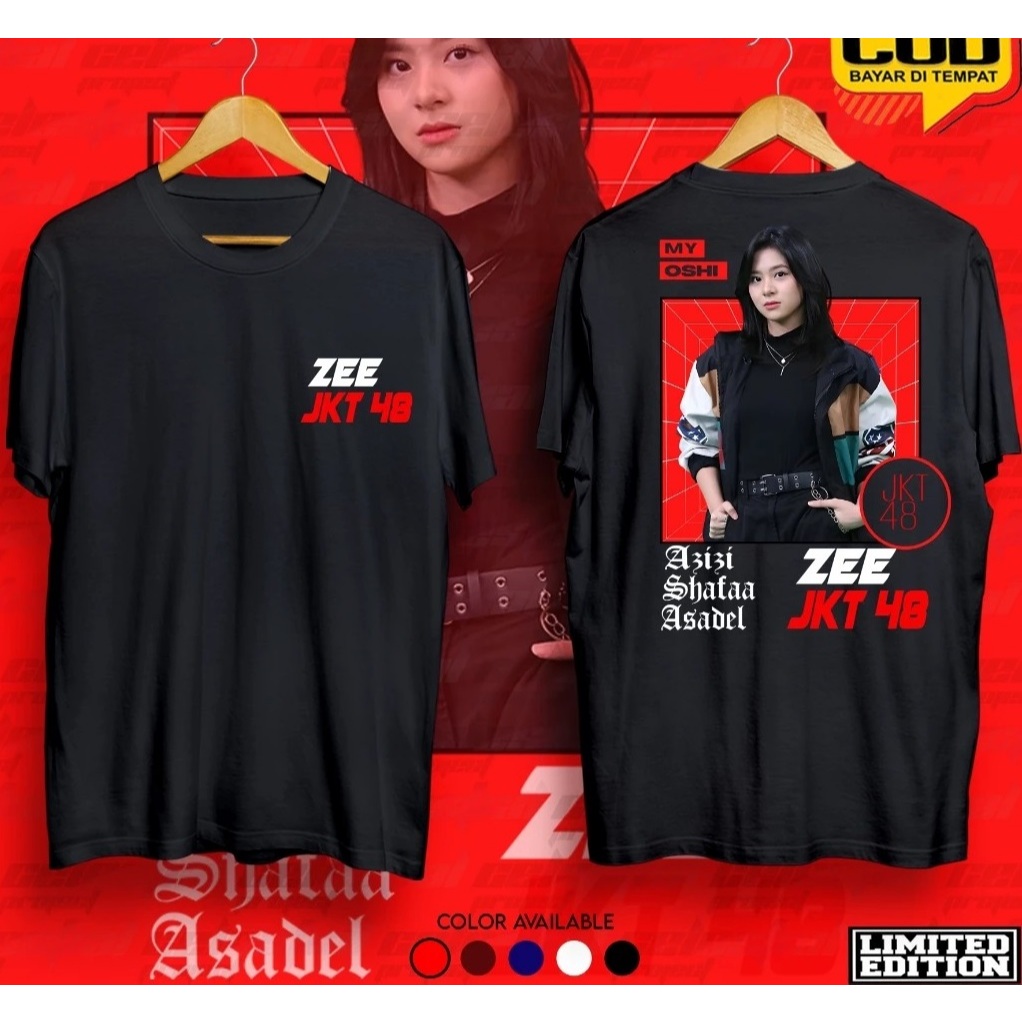KAOS Zee JKT48  AZIZI ASADEL KAOS DISTRO Zee JKT48  AZIZI ASADEL PRIA WANITA