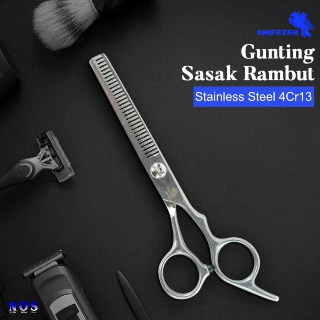 Gunting Sasak Rambut Full Stainless Steel Tajam Gunting Sasak Salon Pangkas Rambut Barber