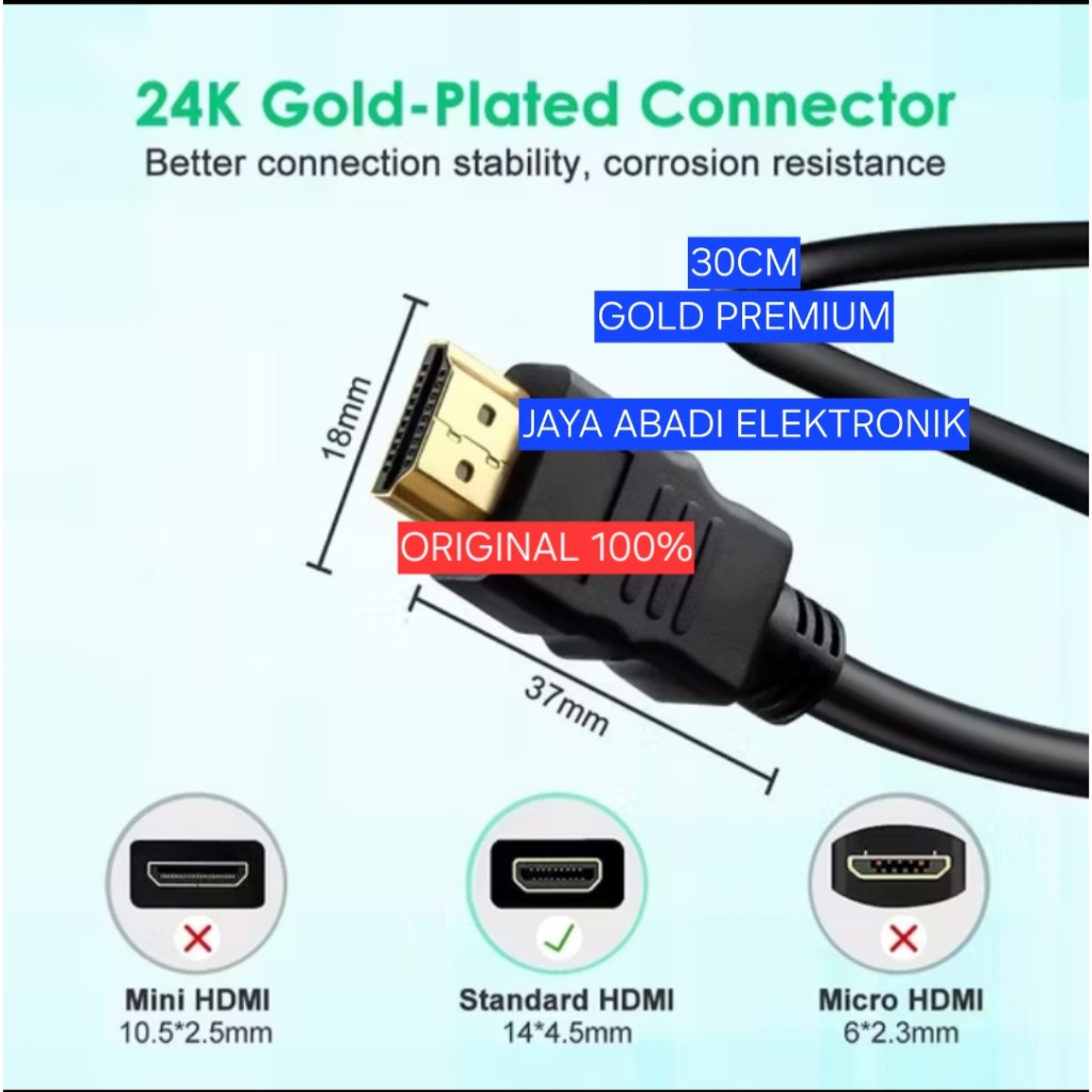H21 - Connector Type:Standard HDMI Male to Female Connector:24k Gold Plated - Conductor : Standard 1