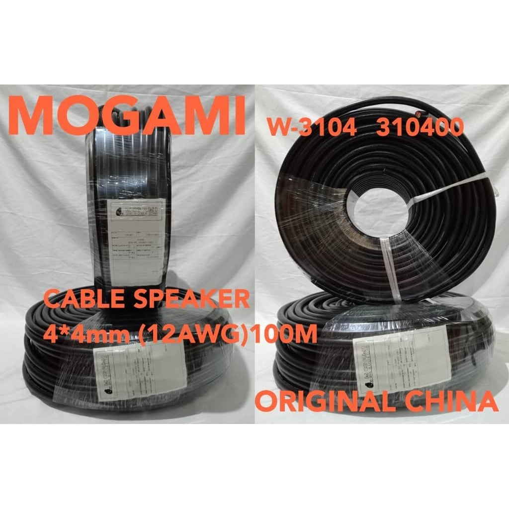 KABEL SPEAKER 4X4MM MOGAMI W-3104 LOGAMI 310400 100 METER