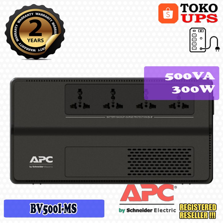 APC BV500I BV500IMS Easy UPS 500VA 300W Floor/Wall Mount, 230V, 4x Universal outlets, AVR