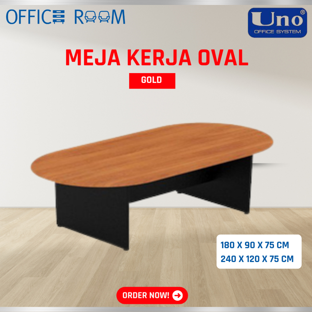 Meja Kerja Oval / Meja Rapat Oval UNO Gold