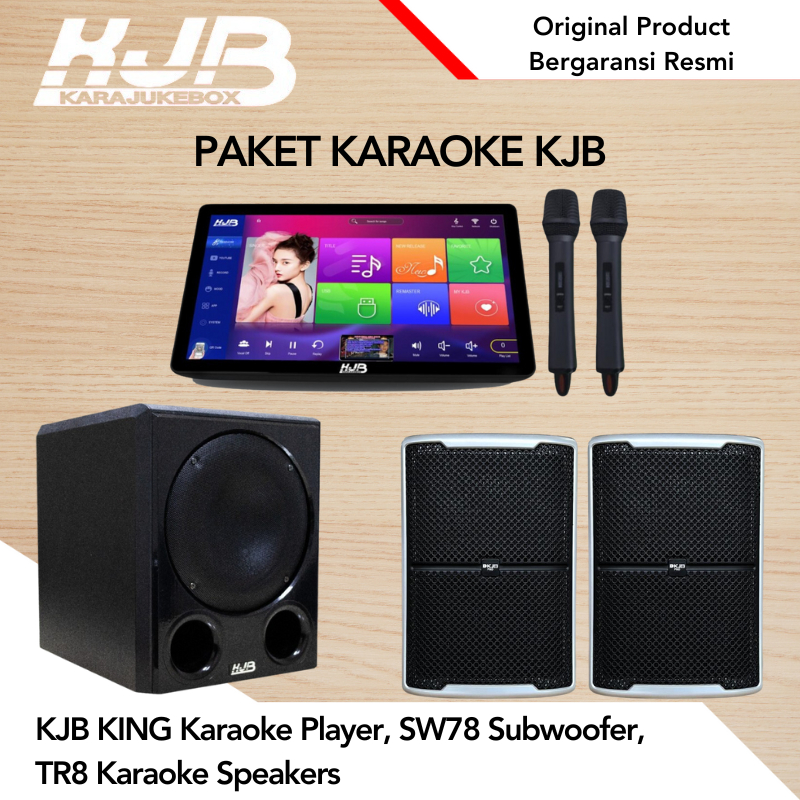 KJB Paket Karaoke KJB KING Karaoke Player SW78 Subwoofer TR8 Karaoke Speakers Original Product Berga