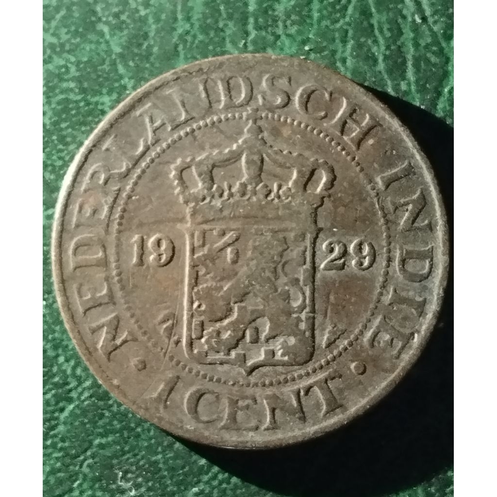 uang koin 1 cent Nederland indie thn 1929 asli sesuai foto