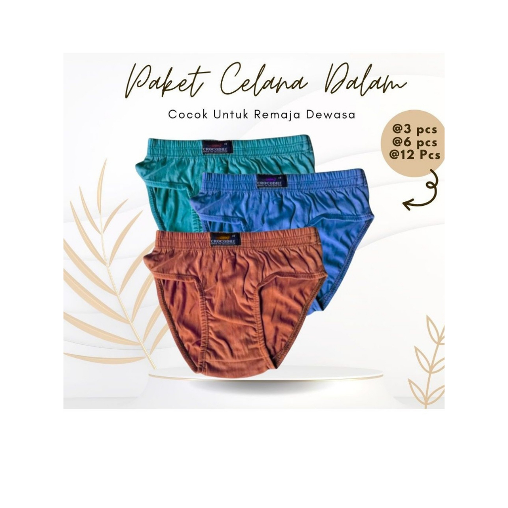 12 pcs celana dalam crocodile /celana dalam pria dewasa crocodile / celana dalam pria polos terlaris