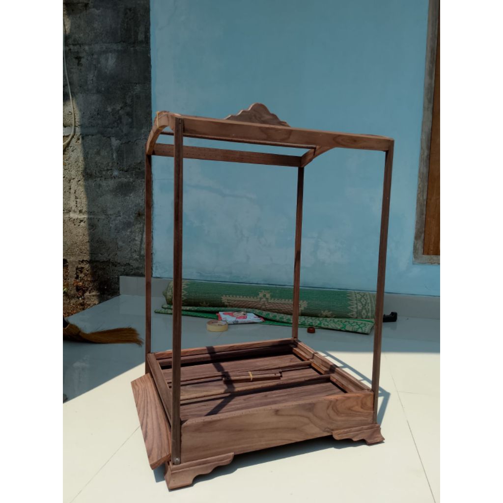 Sangkar Ambrukan Model Kosan Ceper bahan galih Full Sono Keling tebal full 2cm dengan Bonus Lem G Da