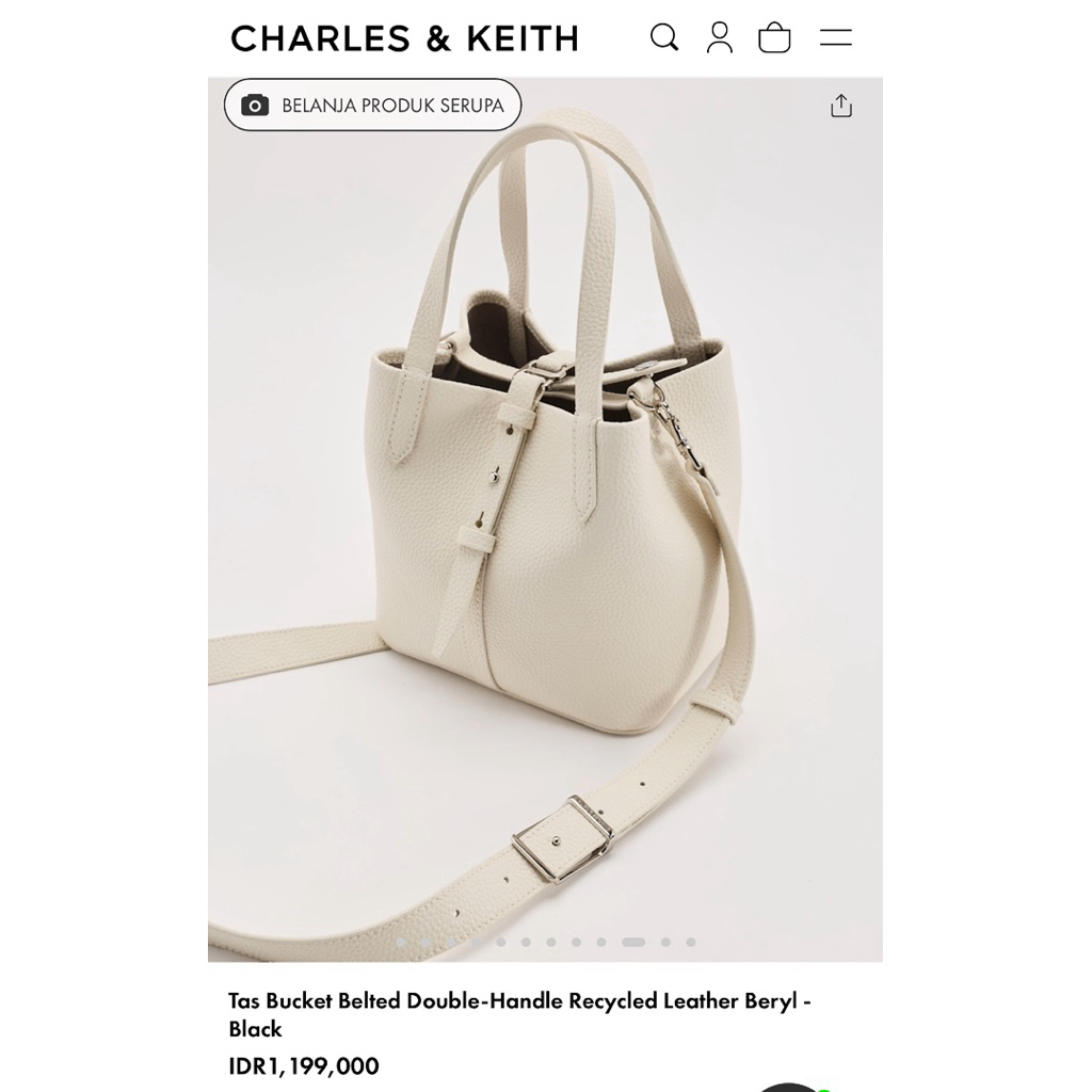(FUJIDINAR) TAS WANITA KULIT ASLI ORIGINAL BRANDED - CHARLES & KEITH TAS BUCKLED BELTED DOUBLE HANDL