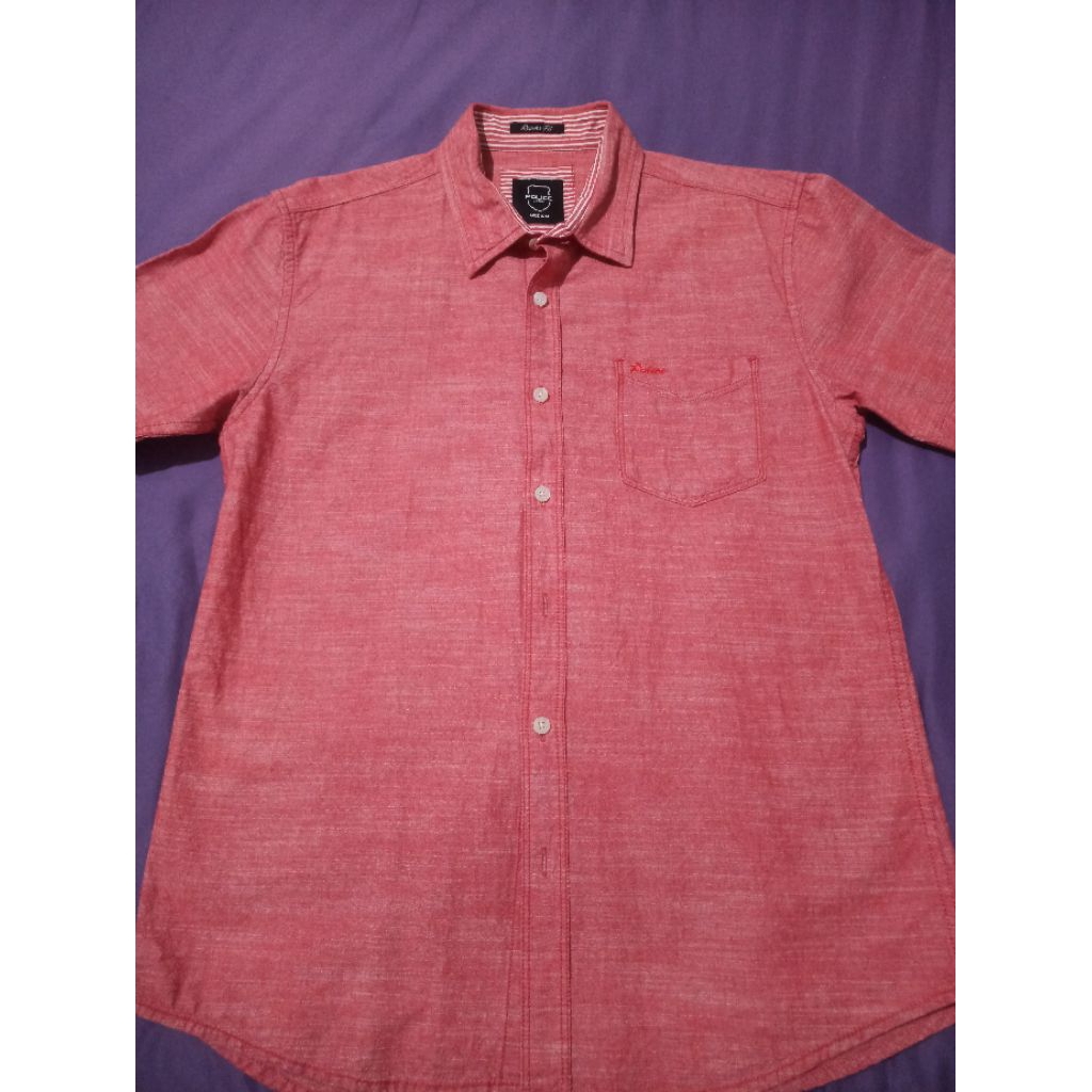 Kemeja Pria Police Denim lengan pendek