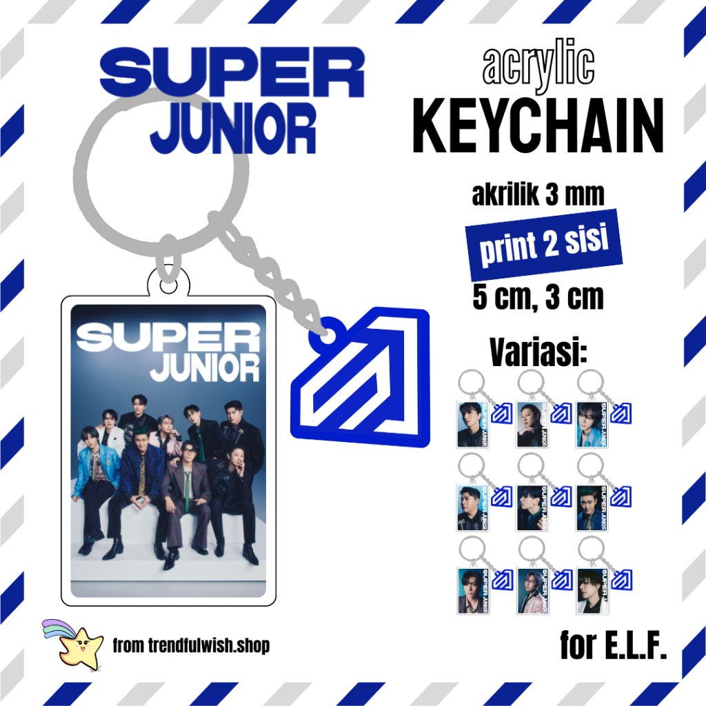SUPER JUNIOR / SUJU - ACRYLIC KEYCHAIN / GANTUNGAN KUNCI AKRILIK / GANCI