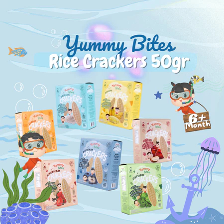 Yummy Bites Rice Crackers 50gr | Snack Bayi - camilan bayi - camilan anak anak