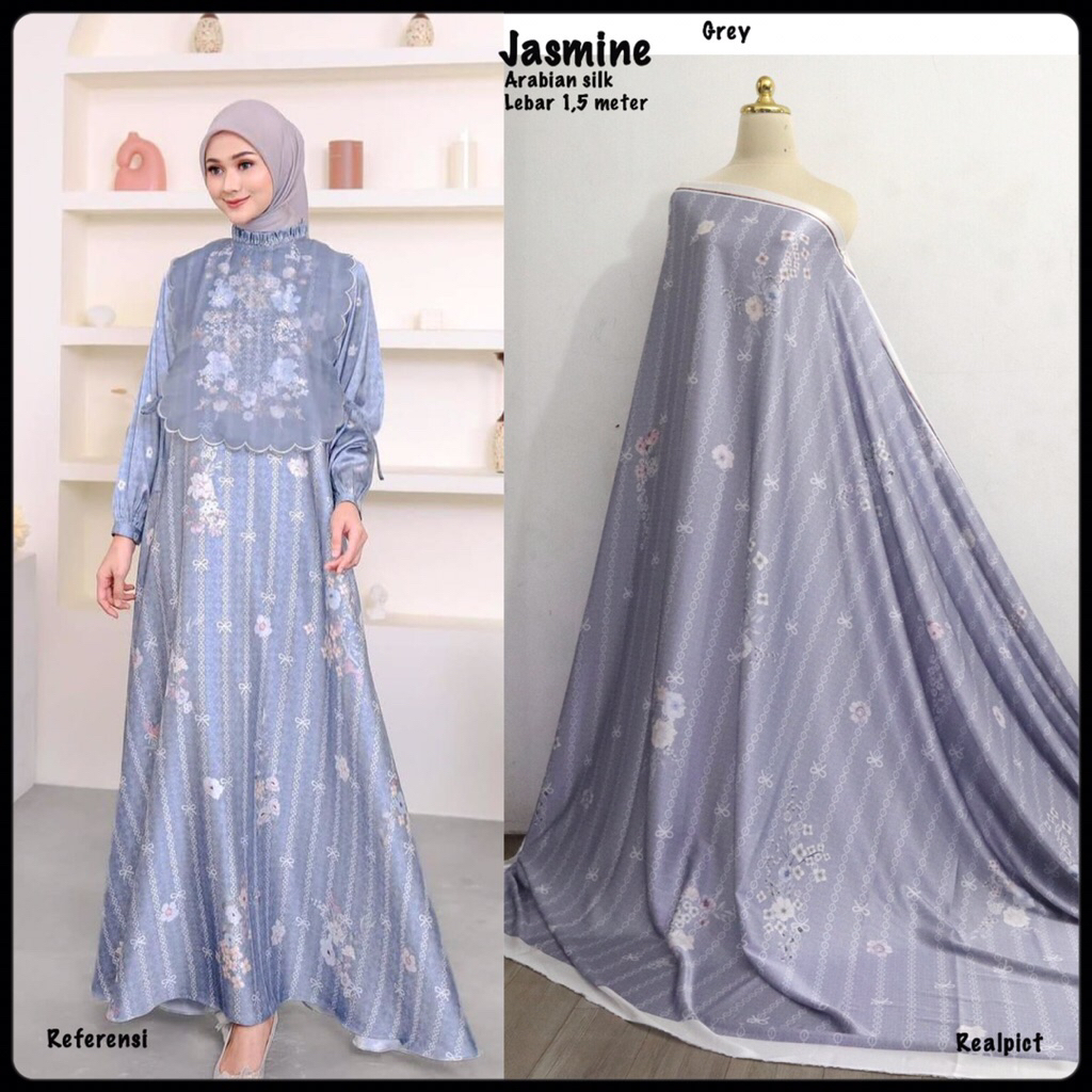 Kain arabian silk motif jasmine// kain cod // per setengah meter // banyak motif // kain gamis // ka
