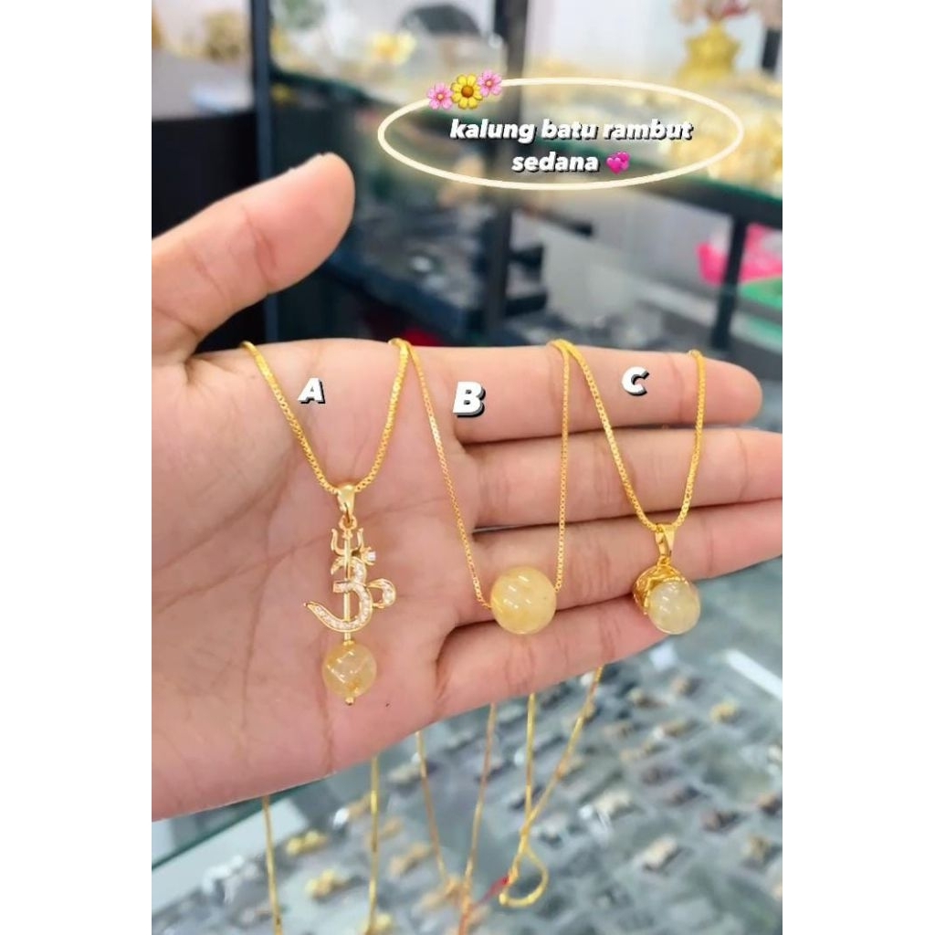 Aksesorisbaliku// Kalung kuningan lapis emas 24K// Kalung rs kuningan