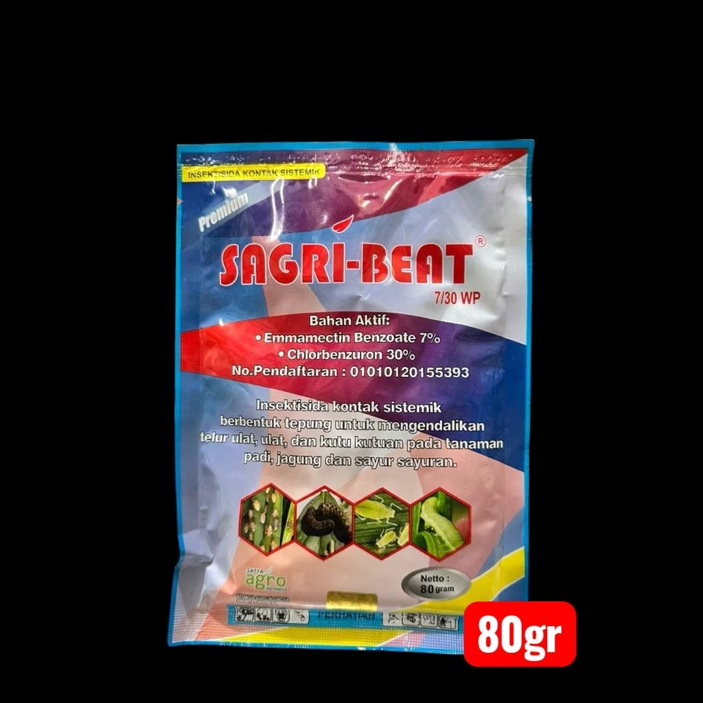 INSEKTISIDA TEPUNG SAGRI BEAT 7/30WP  80GR // PEMBASMI ULAT // PEMBASMI HAMA
