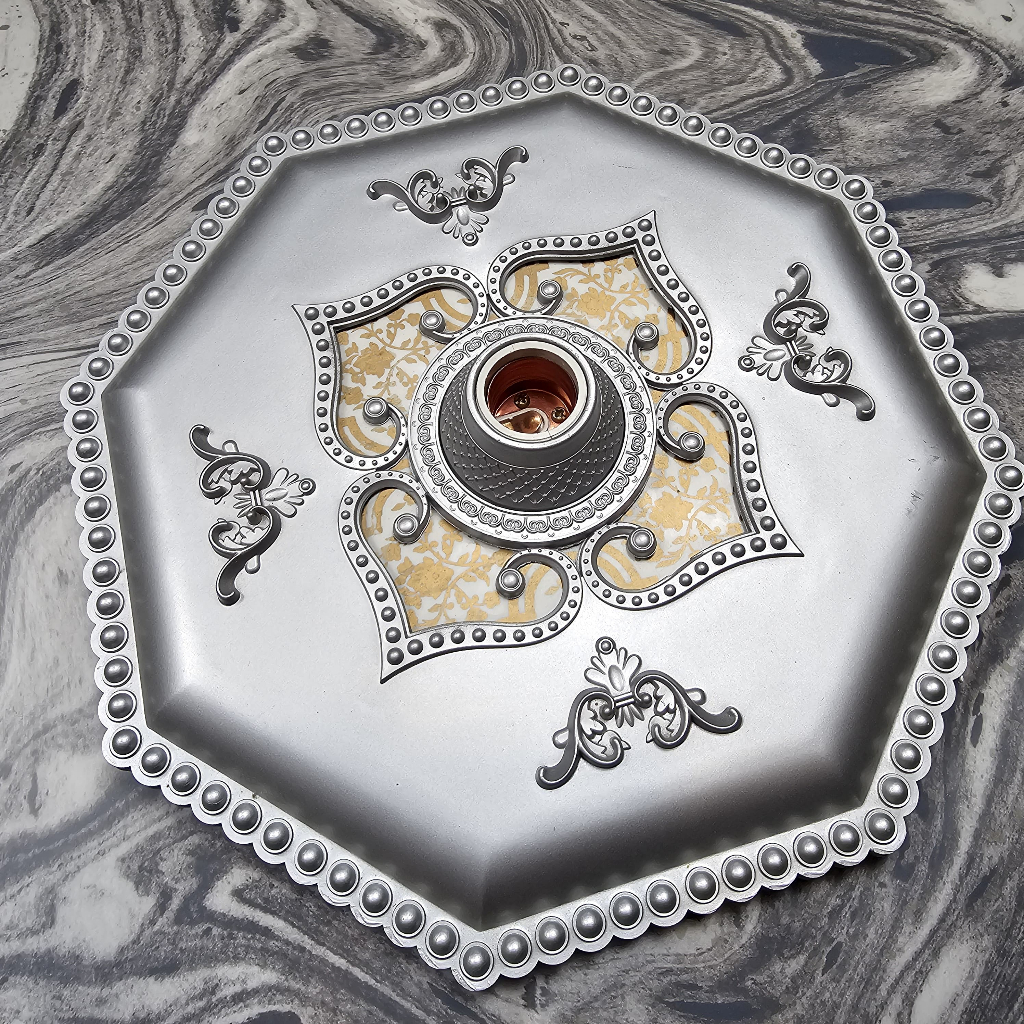 FITTING HIAS PLAFON Gypsum 30 cm Ornamen Plafon Gypsum PVC/GRC Fiting Plafon / Fitting Lampu Ornamen