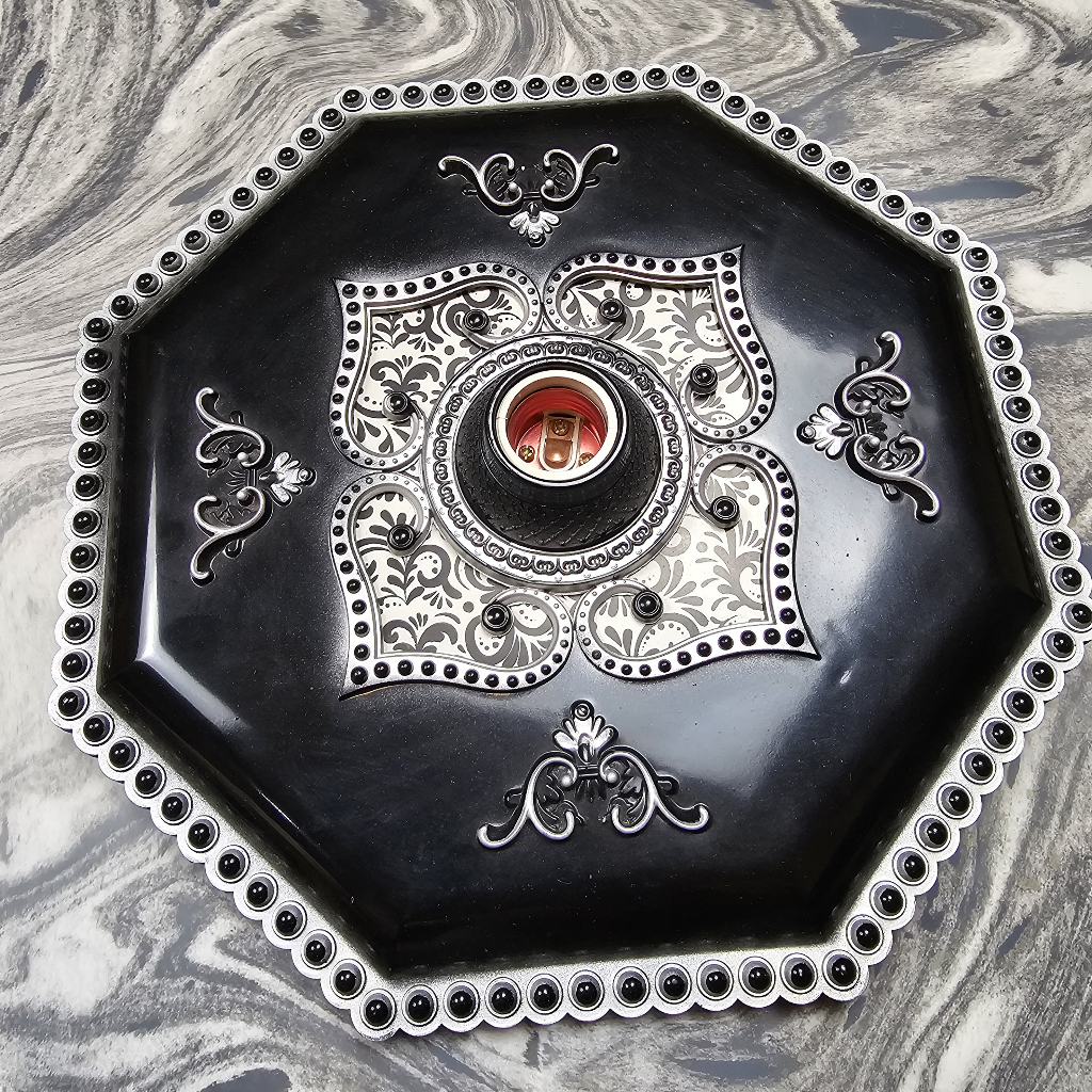 FITTING HIAS PLAFON GYPSUM 30 CM ORNAMEN PLAFON Gypsum PVC/GRC Fiting Plafon / Fitting Lampu Ornamen