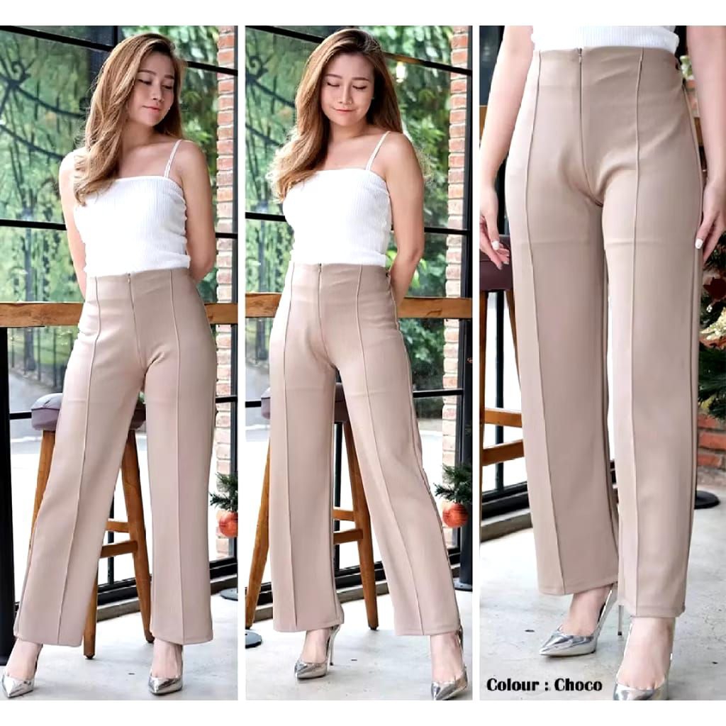 Celana Kulot Scuba Wanita Fashion Kekinian Korean Style