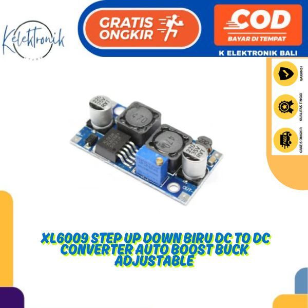 XL6009 Auto Boost Buck modul Step Up Step Down Biru DC to DC converter Auto Boost Buck Adjustable