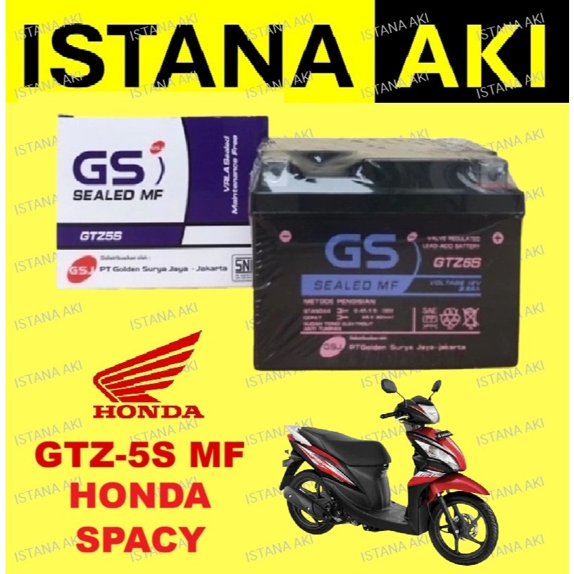 Aki Motor Honda Spacy Accu Kering Aki Kering MF GTZ5S