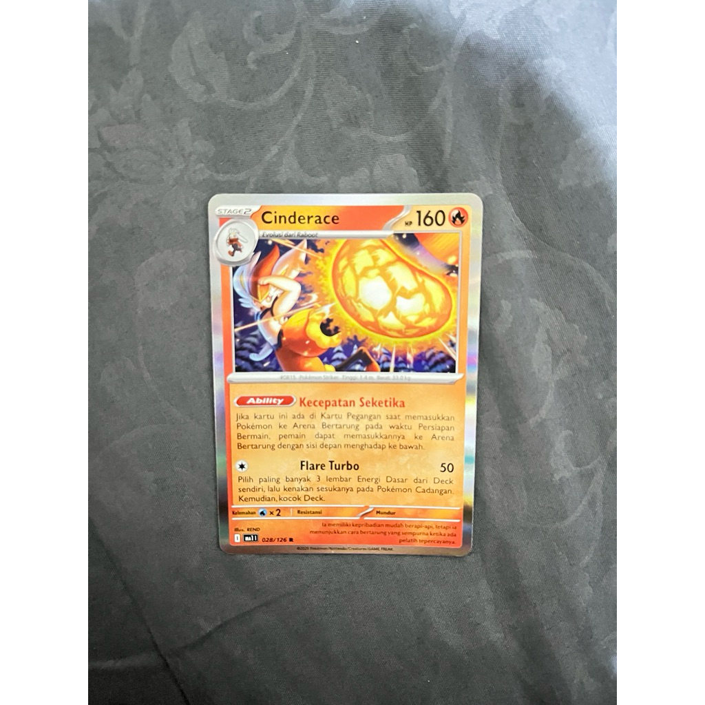 Kartu Pokemon TCG Indonesia Evolusi Mega, Holo Cinderace