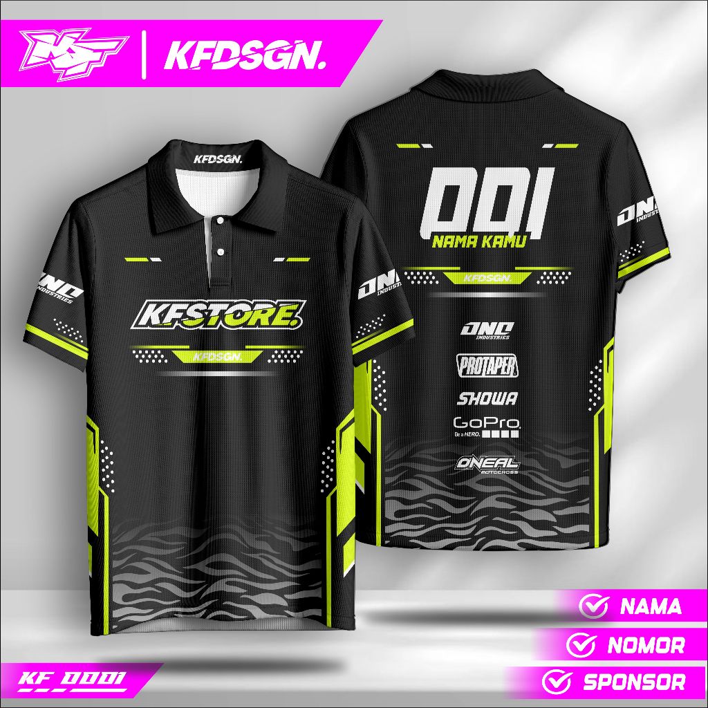 Kaos Jersey Custom Nama – Baju Racing Drag Bike Trail Supermoto | Desain Bebas