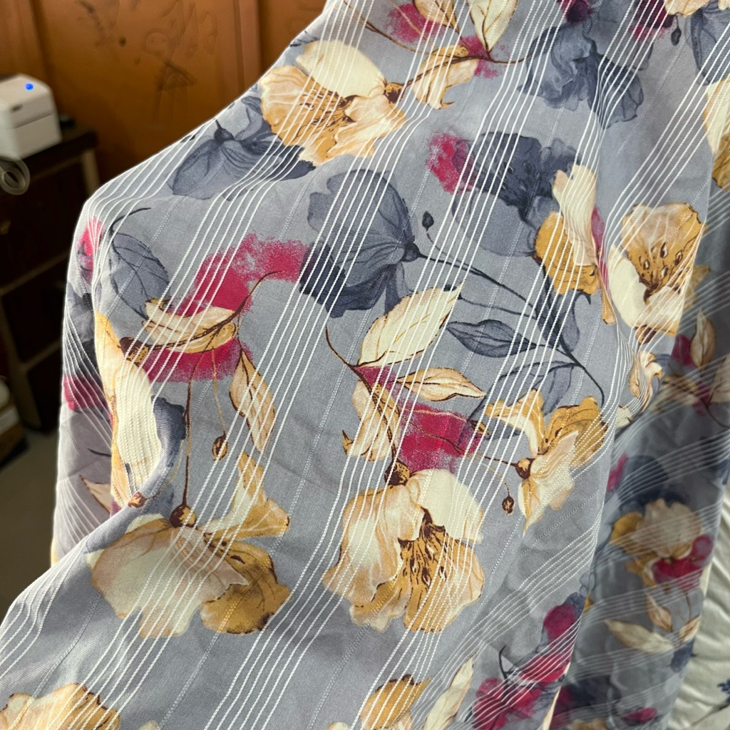 kain katun dobby premium motif bunga - bahan katun uragiri motif