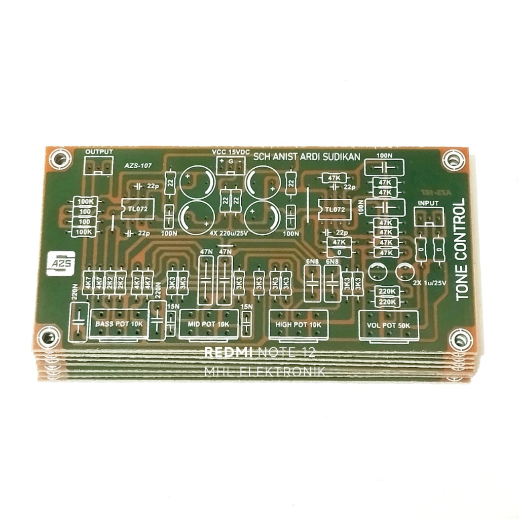 PCB Stereo Tone Control SCH Bass, Mid, High dan Vol Anistardi Sudikan