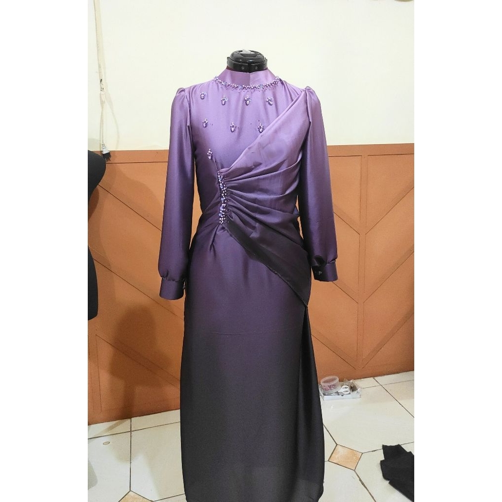 Dress gradasi layer payet bridesmaid