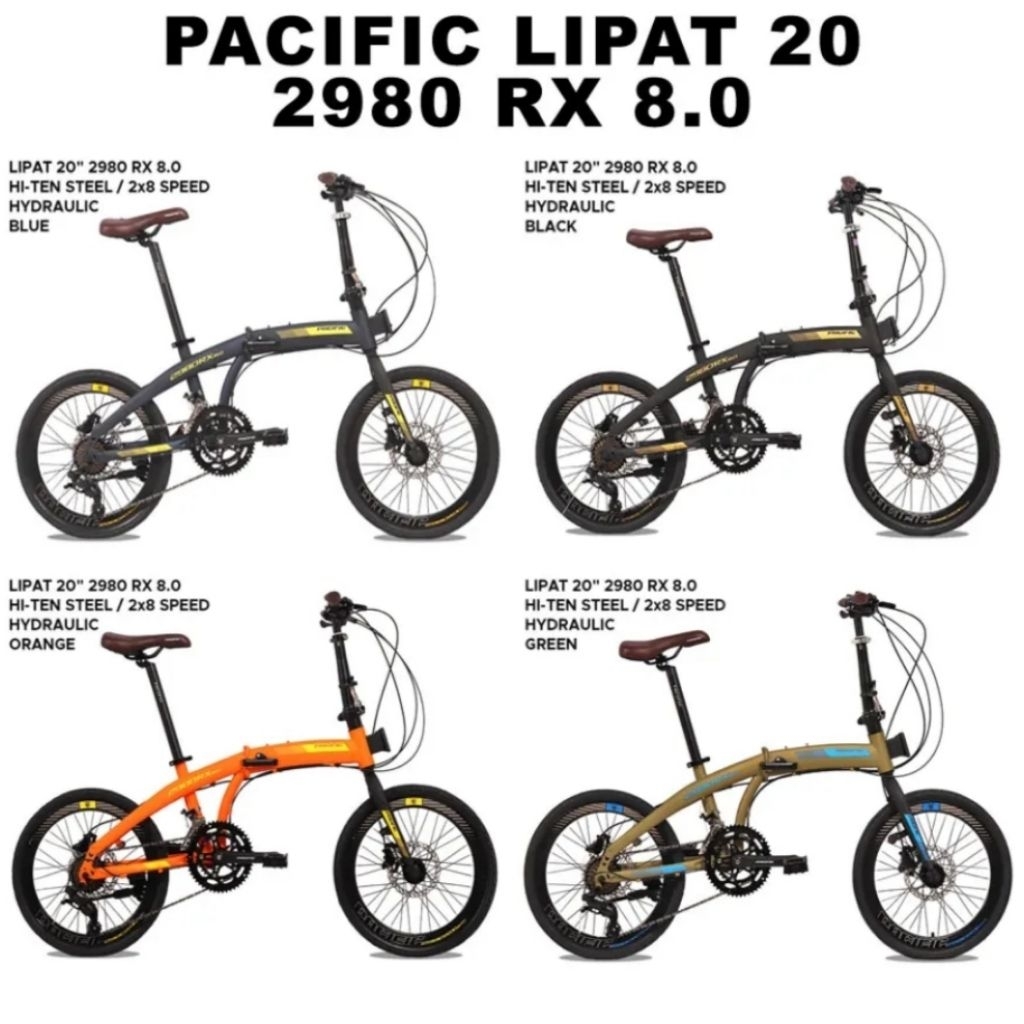 Promo Seli Sepeda Lipat Folding Pacific 2980 RX Steel 8 Speed 20 inch