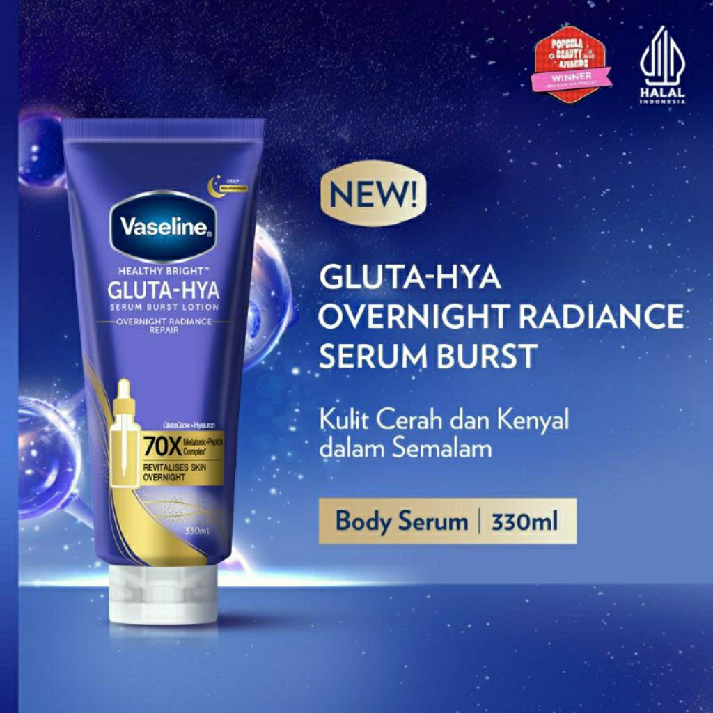 VASELINE GLUTA HYA OVER NIGHT RADIANT SERUM BURST 330ML