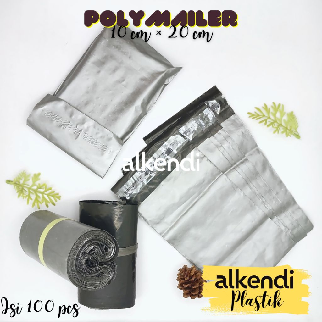 PLASTIK POLYMAILER 10X20 | Warna Hitam / Abu abu | Plastik Packing