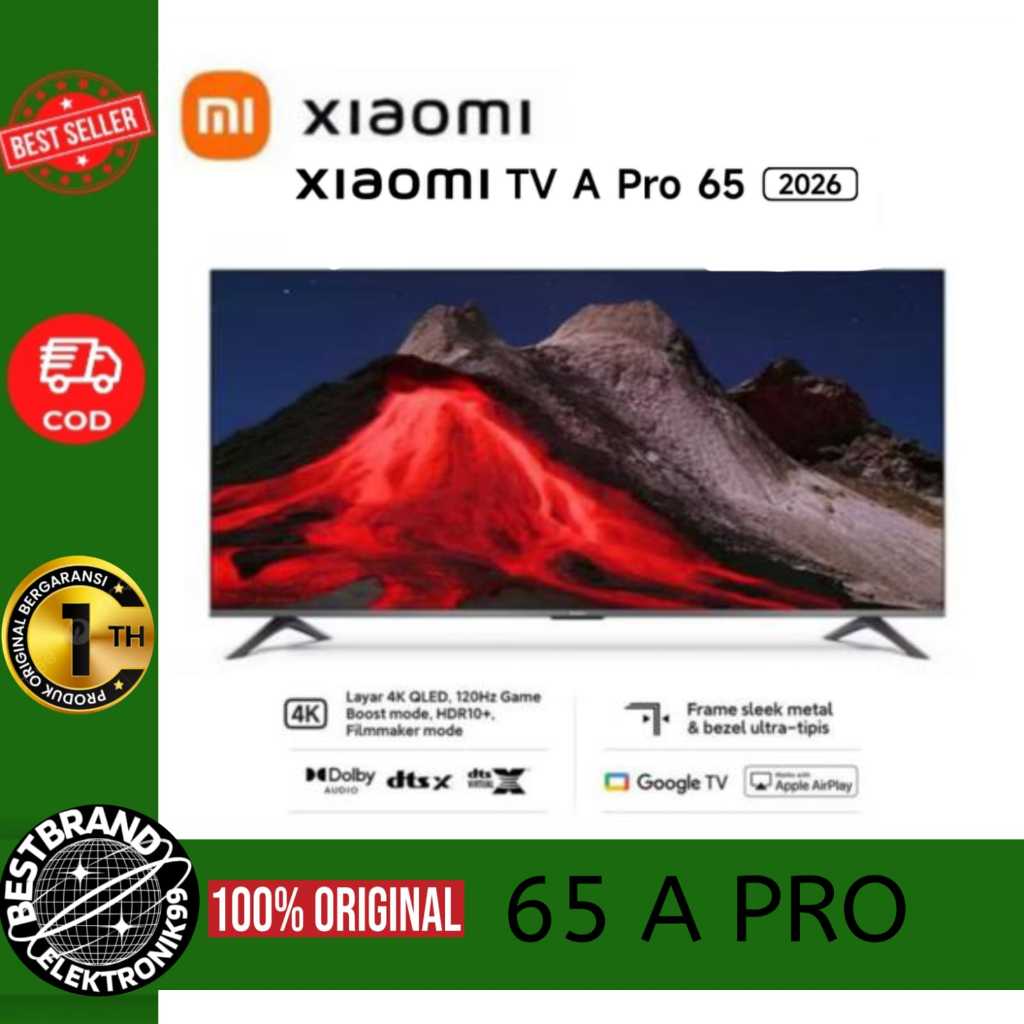 XIAOMI 65 A PRO 2026 QLED TV 65 INCH  GOOGLE TV UHD 4K DOLBY AUDIO 65INCH 65APRO2026 L65MA-APID