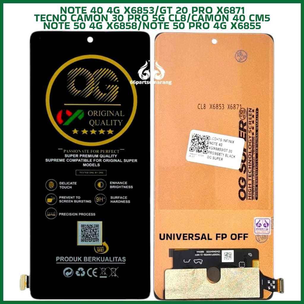 Lcd Touchscreen Infinix Note 40 4G / GT 20 PRO / Note 50 4G / Note 50 Pro 4G / Tecno Camon 40 / Tecn