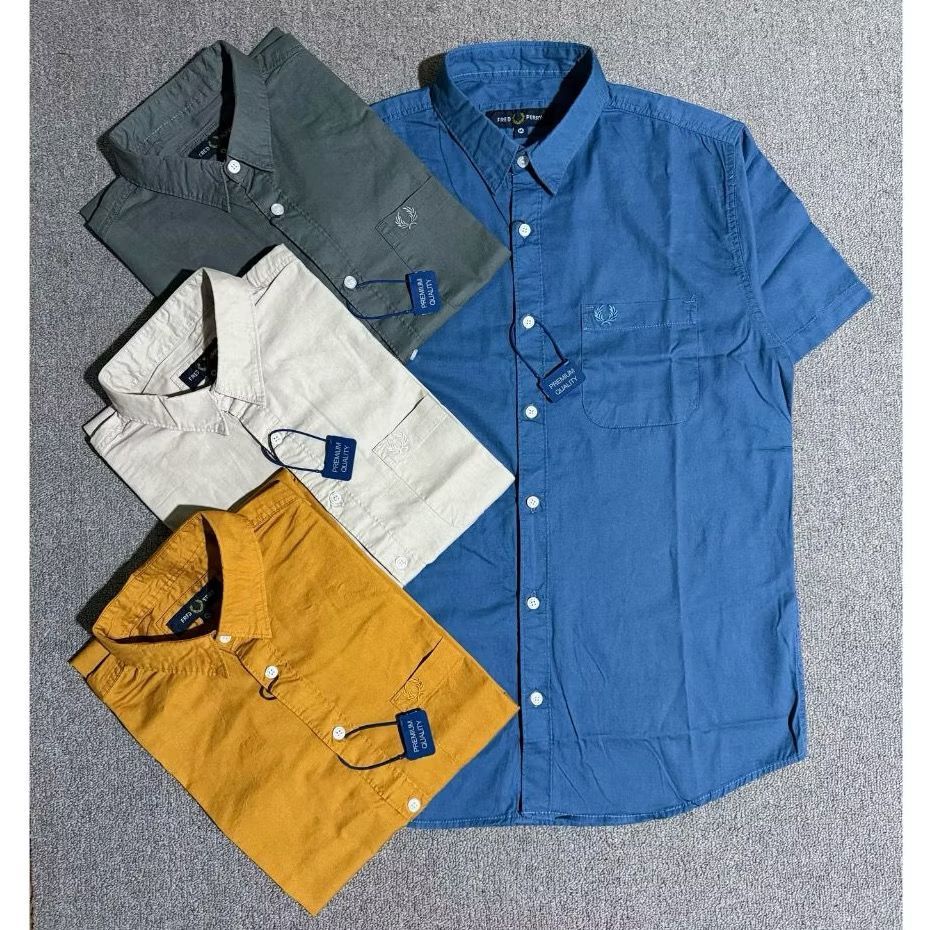 promo kemeja fred perry lengan pendek pria terbaru kekinian