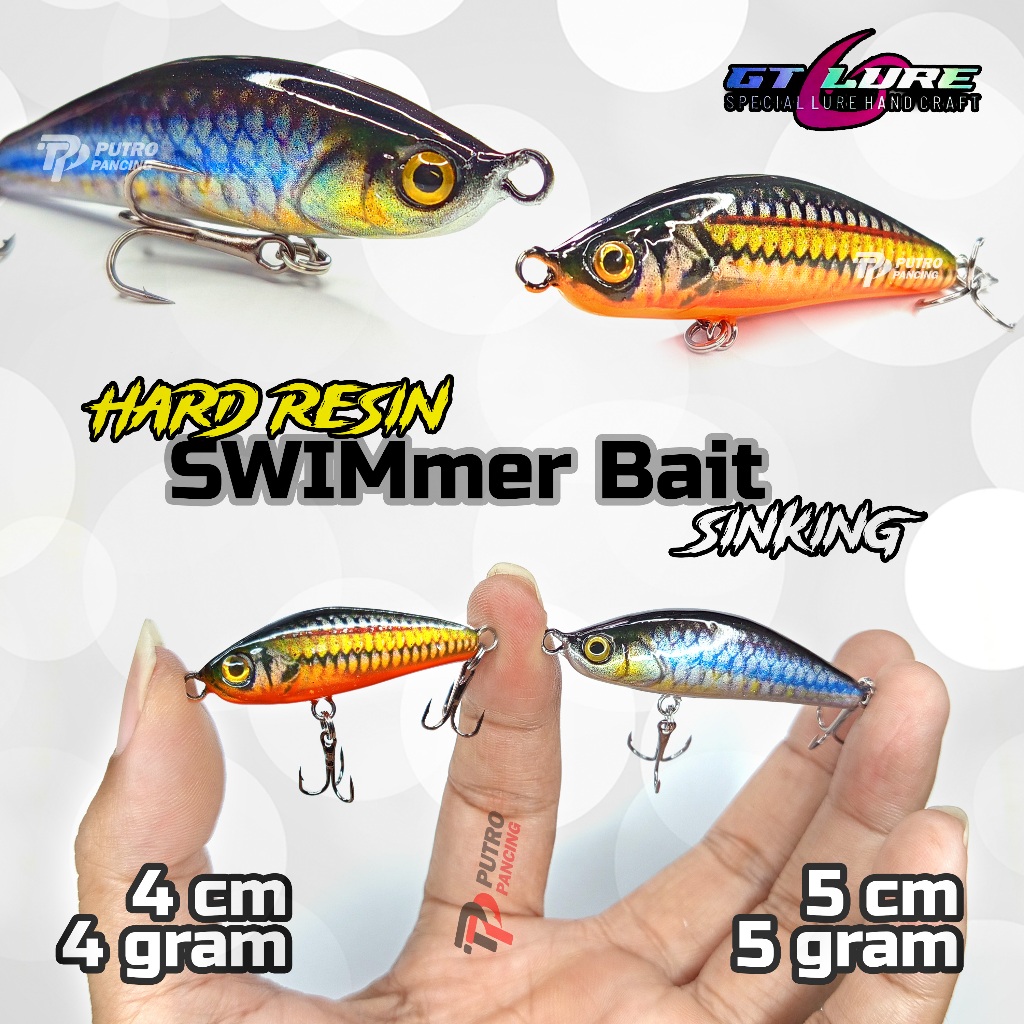 Lure Pencil Swim WADER & SELUANG GT Lure Swimmer Sinking Bahan Resin Keras