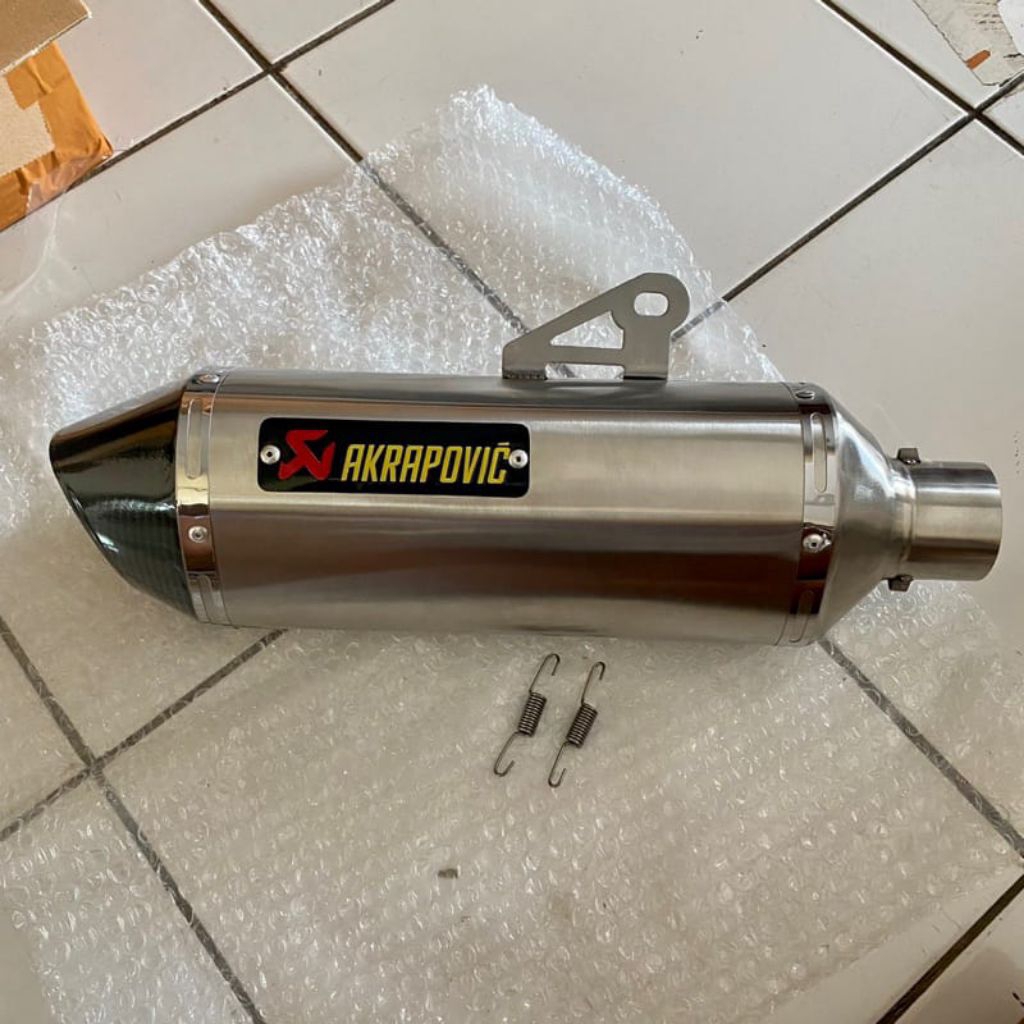 Knalpot bass adem Akrapovic silincer inlet 50 51 mm