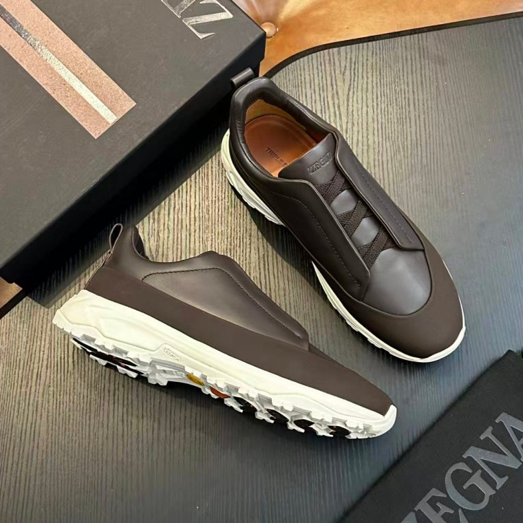 ZEGNA Outdoor Sports Shoes Fashion Men's Leather Casual Shoes Hiking Shoes
