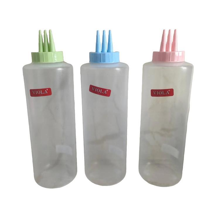 Botol mayonaise VIOLA 3 Lubang 500ml / Botol saos kecap 3 lubang