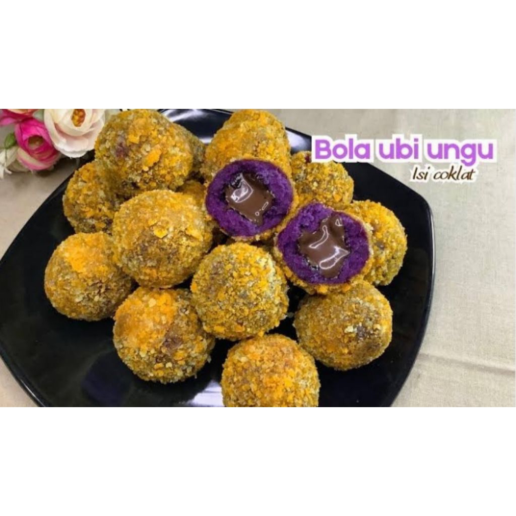 bola ubi ungu isian coklat & keju moza